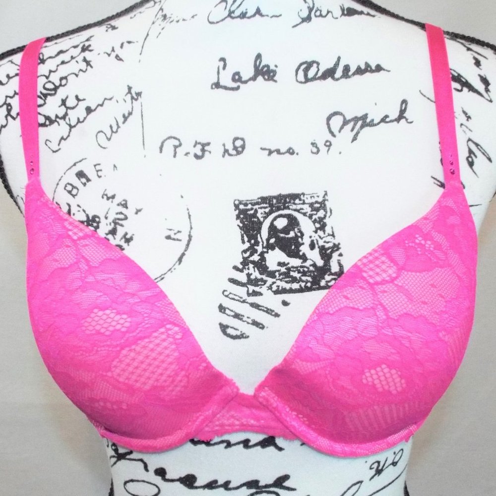 Victoria's Secret Hot Pink Push-up Bra Size 34D